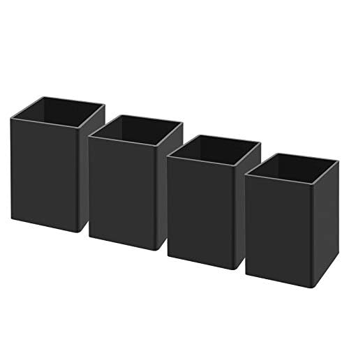 NIUBEE Acrylic Pen Holder for Desk, Clear Pencil Cup Organizer 4 Packs