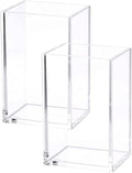 HSYMQ 2 Pack Clear Acrylic Pencil Pen Holder Cup, Makeup Brush Holder Acrylic Desk Accessories