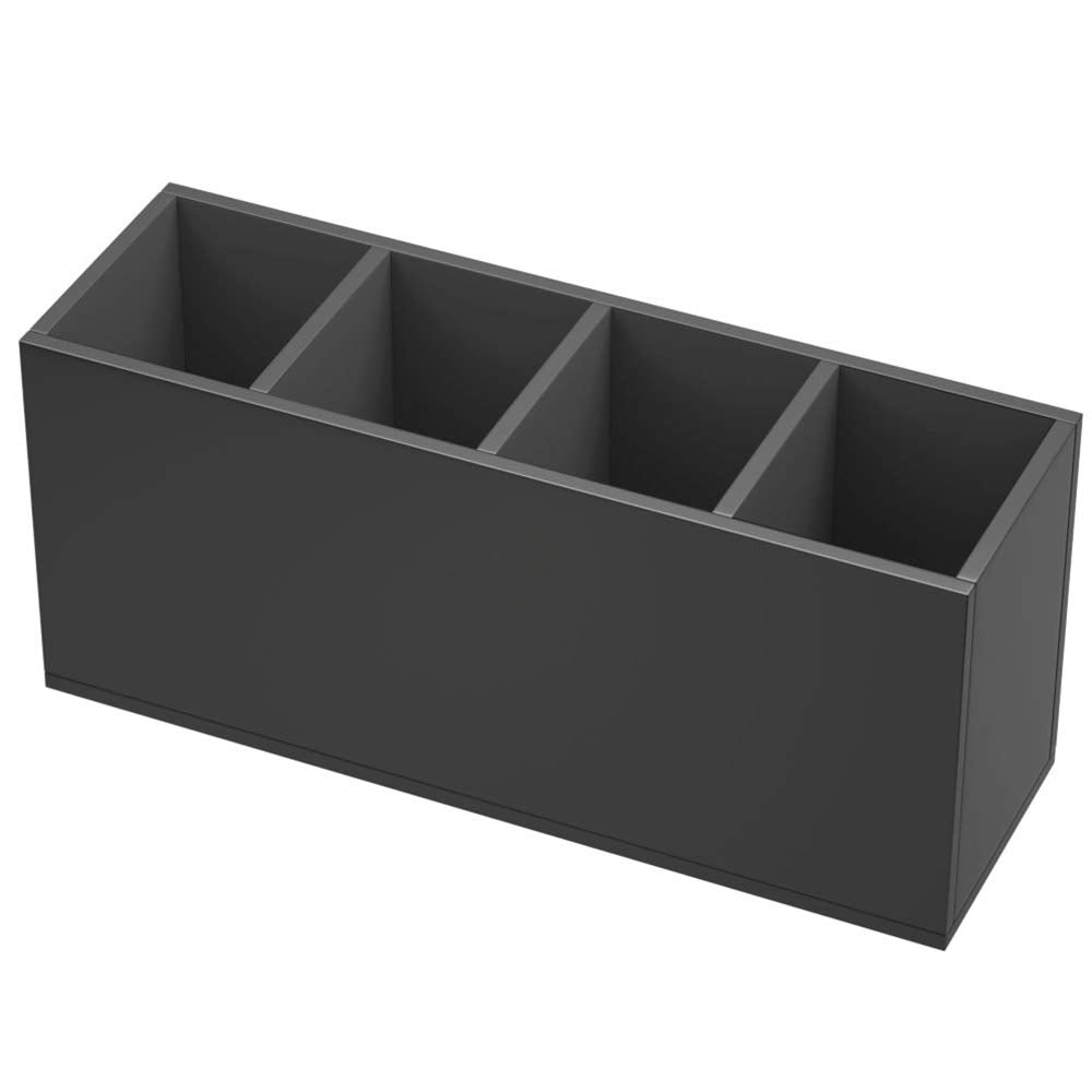 NIUBEE Acrylic Pen Holder 4 Compartments, Clear Desk Pencil Organizer Cup