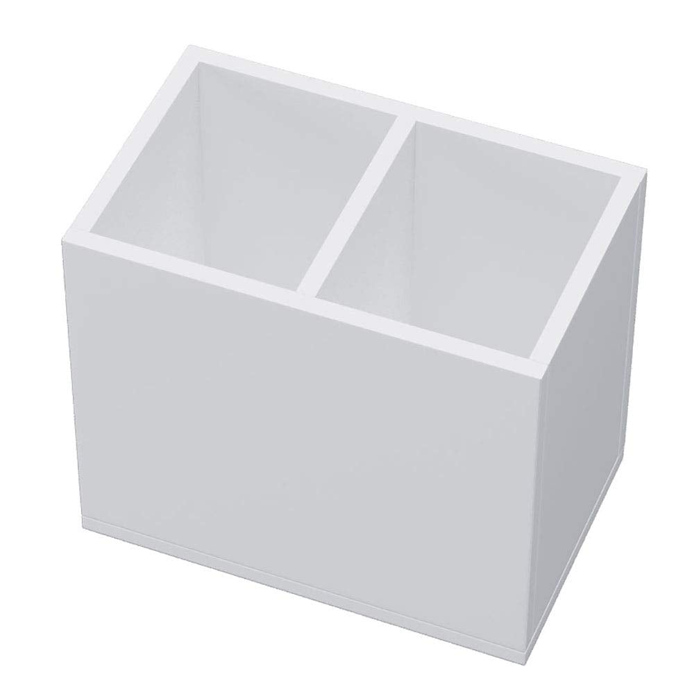 NIUBEE Acrylic Pen Holder 4 Compartments, Clear Desk Pencil Organizer Cup