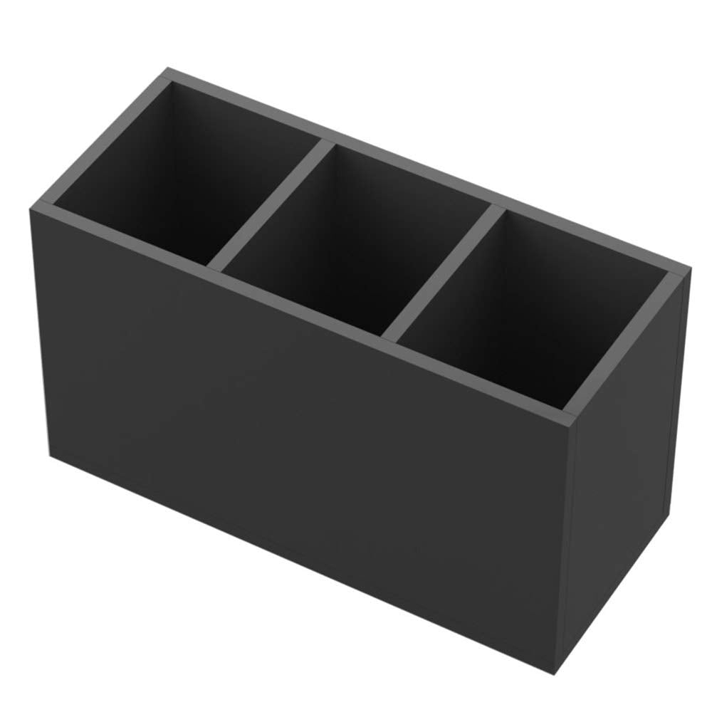 NIUBEE Acrylic Pen Holder 4 Compartments, Clear Desk Pencil Organizer Cup