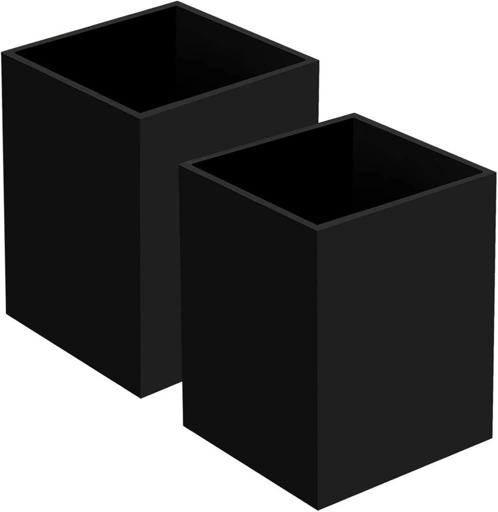 Ptaedex Acrylic Pen Holder Organizer, Black Pencil Holder for Desk, 2 Pack