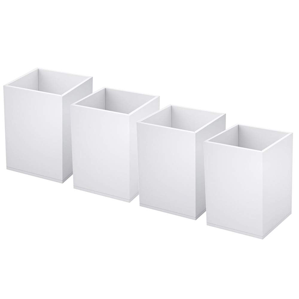 NIUBEE Acrylic Pen Holder for Desk, Clear Pencil Cup Organizer 4 Packs