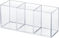 elysolpluv Clear Acrylic Silverware & Pen Organizer Caddy, Transparent Plastic Silverware Holder, Perfect for Office, Bedroom, and Bathroom Storage