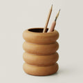 WENSHUO Ceramic Pen Holder, Pencil Holder, Cute Makeup Brush Holder, Crème