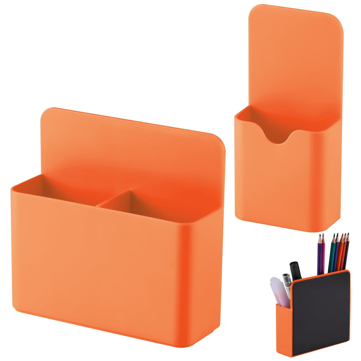 KITANIS Magnetic Pen Holder,2 Pack Magnetic Dry Erase Marker Holder with Generous Compartments,Strong Magnet Storage Marker Pen Pencil Organizer for Refrigerator,Whiteboard,Locker Accessories