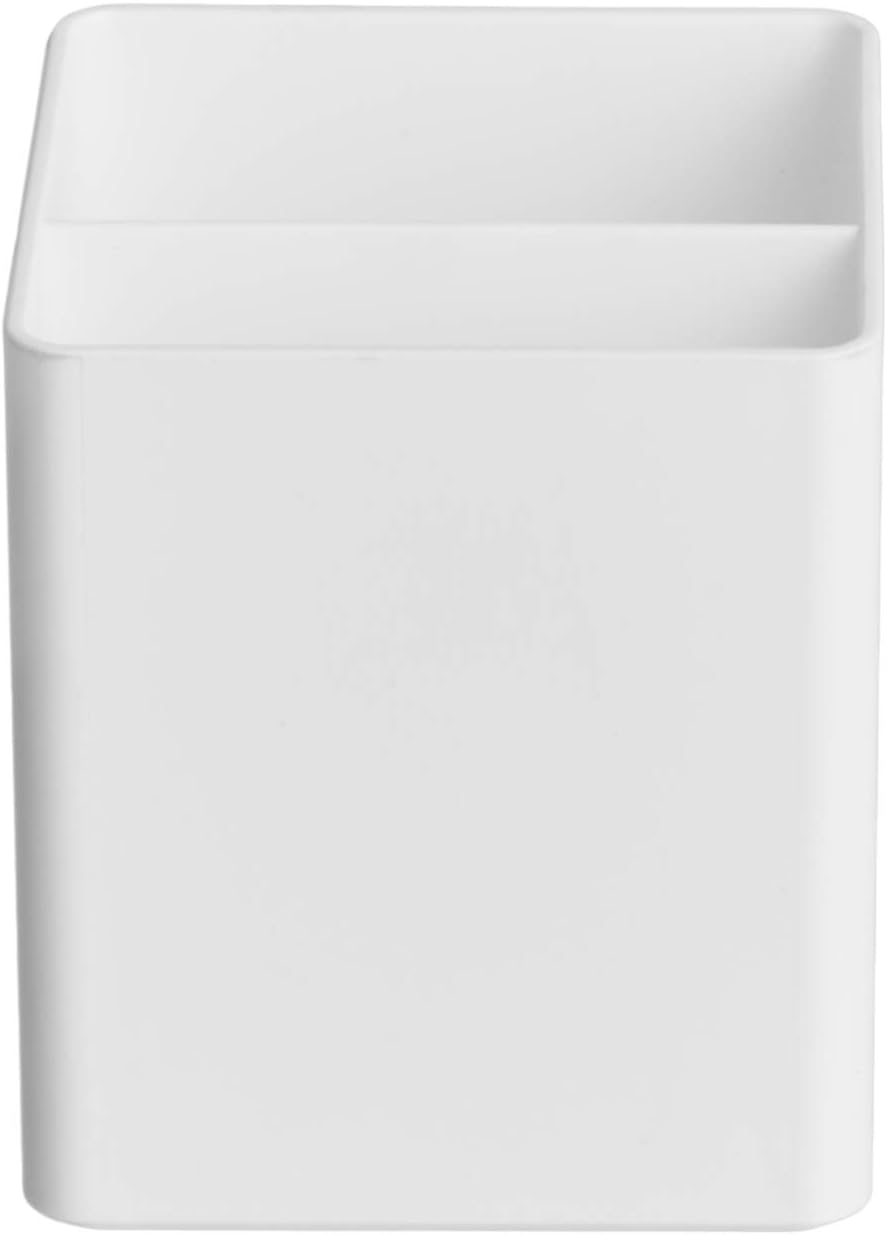 Amazon Basics Plastic Desk Organizer Pen Cup White