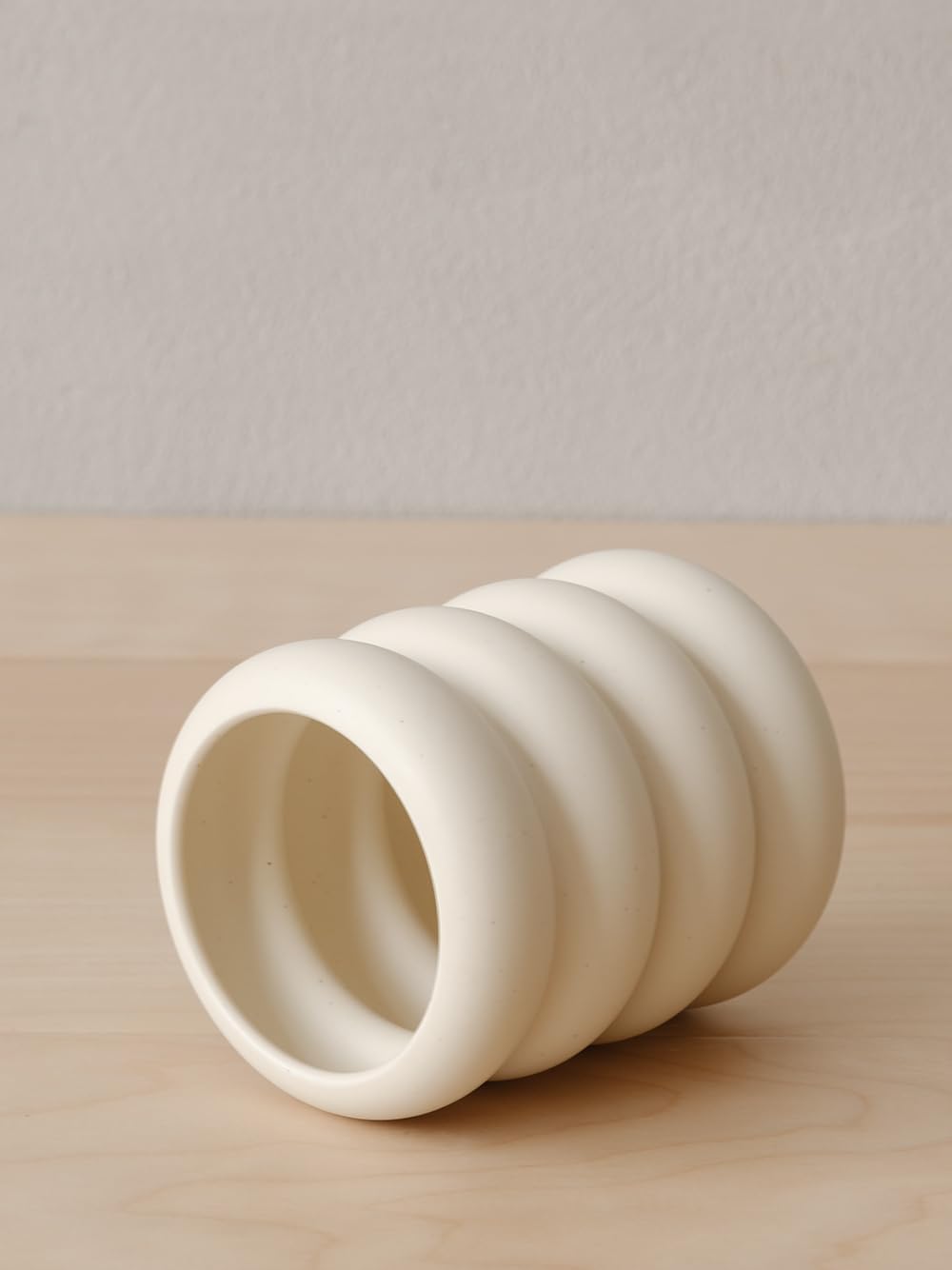 WENSHUO Ceramic Pen Holder, Pencil Holder, Cute Makeup Brush Holder, Crème