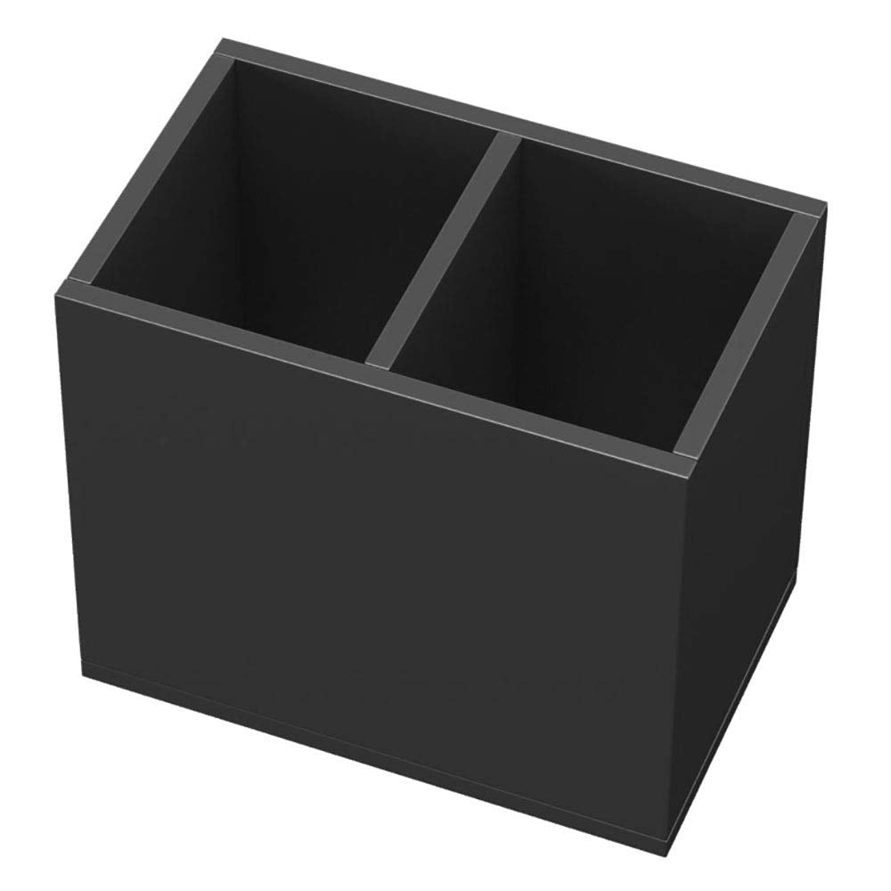 NIUBEE Acrylic Pen Holder 4 Compartments, Clear Desk Pencil Organizer Cup