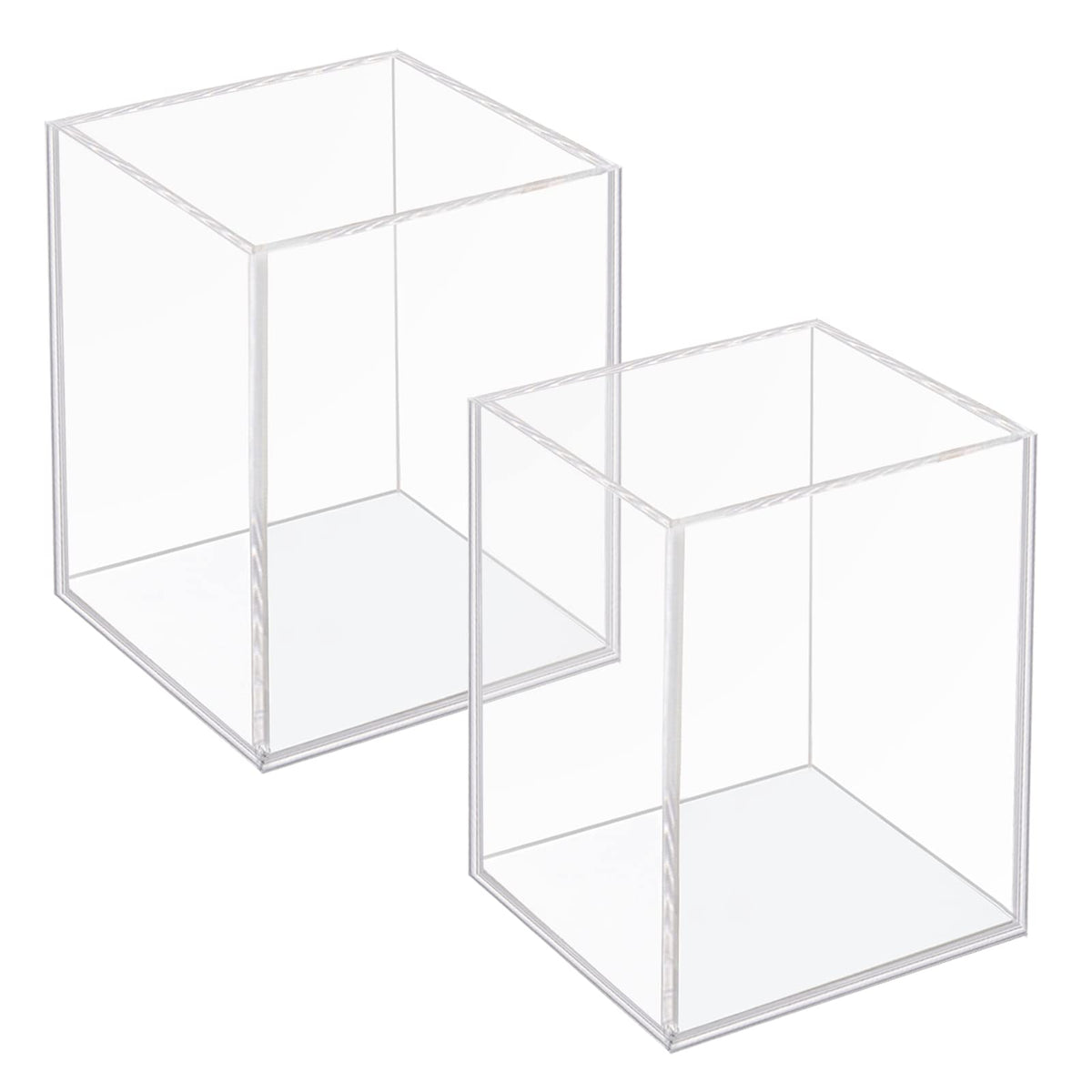 Ptaedex Acrylic Pen Holder Organizer, Black Pencil Holder for Desk, 2 Pack