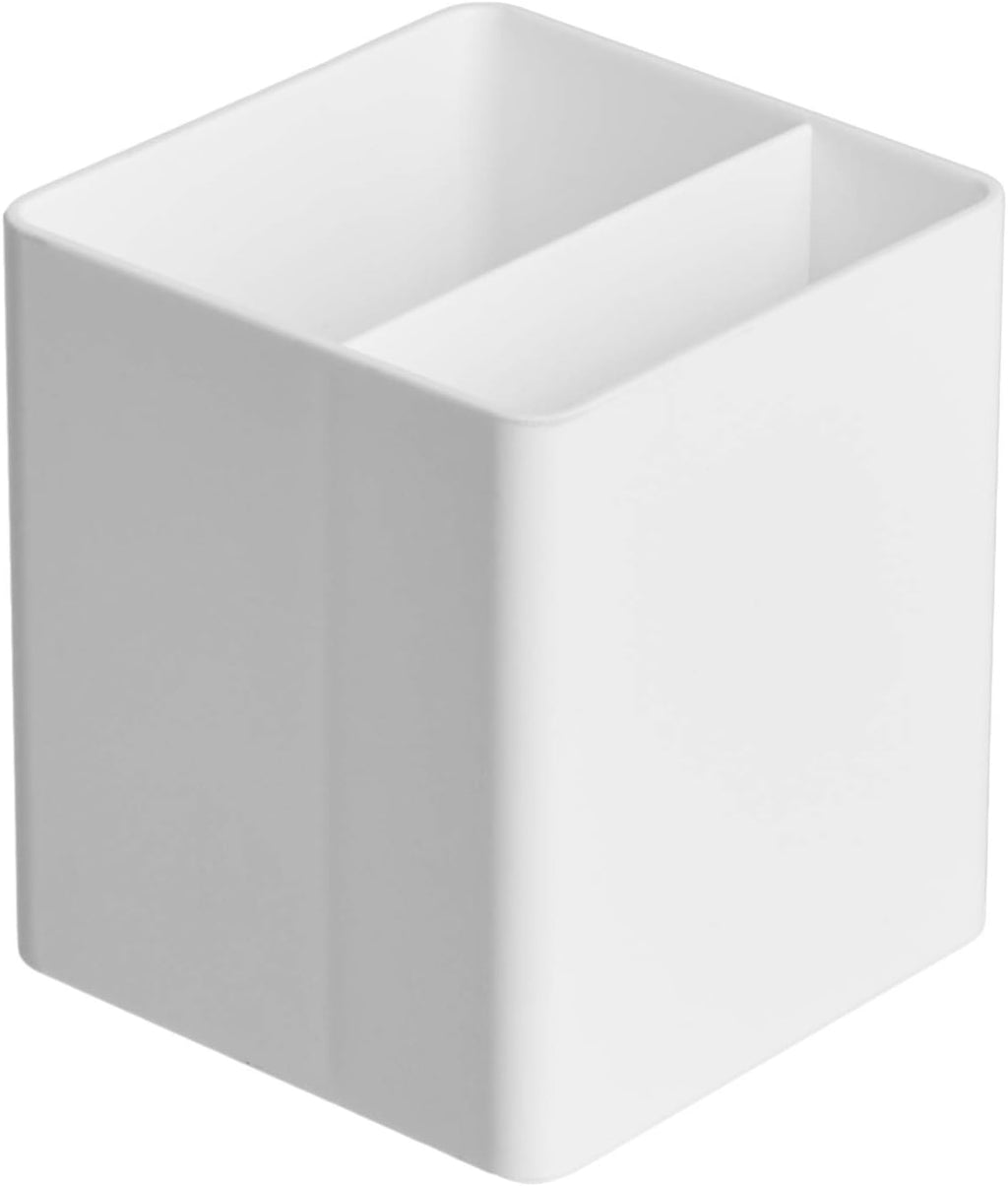 Amazon Basics Plastic Desk Organizer Pen Cup White