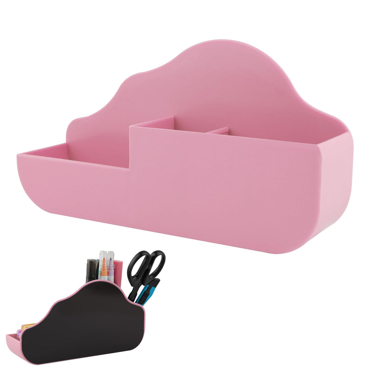 KITANIS Magnetic Pen Holder,2 Pack Magnetic Dry Erase Marker Holder with Generous Compartments,Strong Magnet Storage Marker Pen Pencil Organizer for Refrigerator,Whiteboard,Locker Accessories