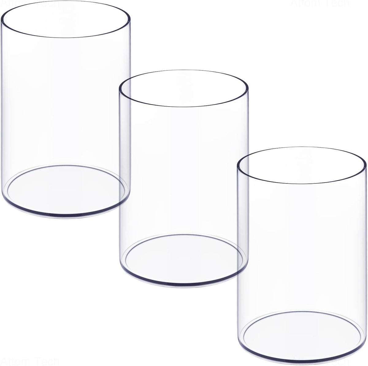 3 Pcs Stylish Clear Acrylic Desk Organizer Pen and Pencil Holders