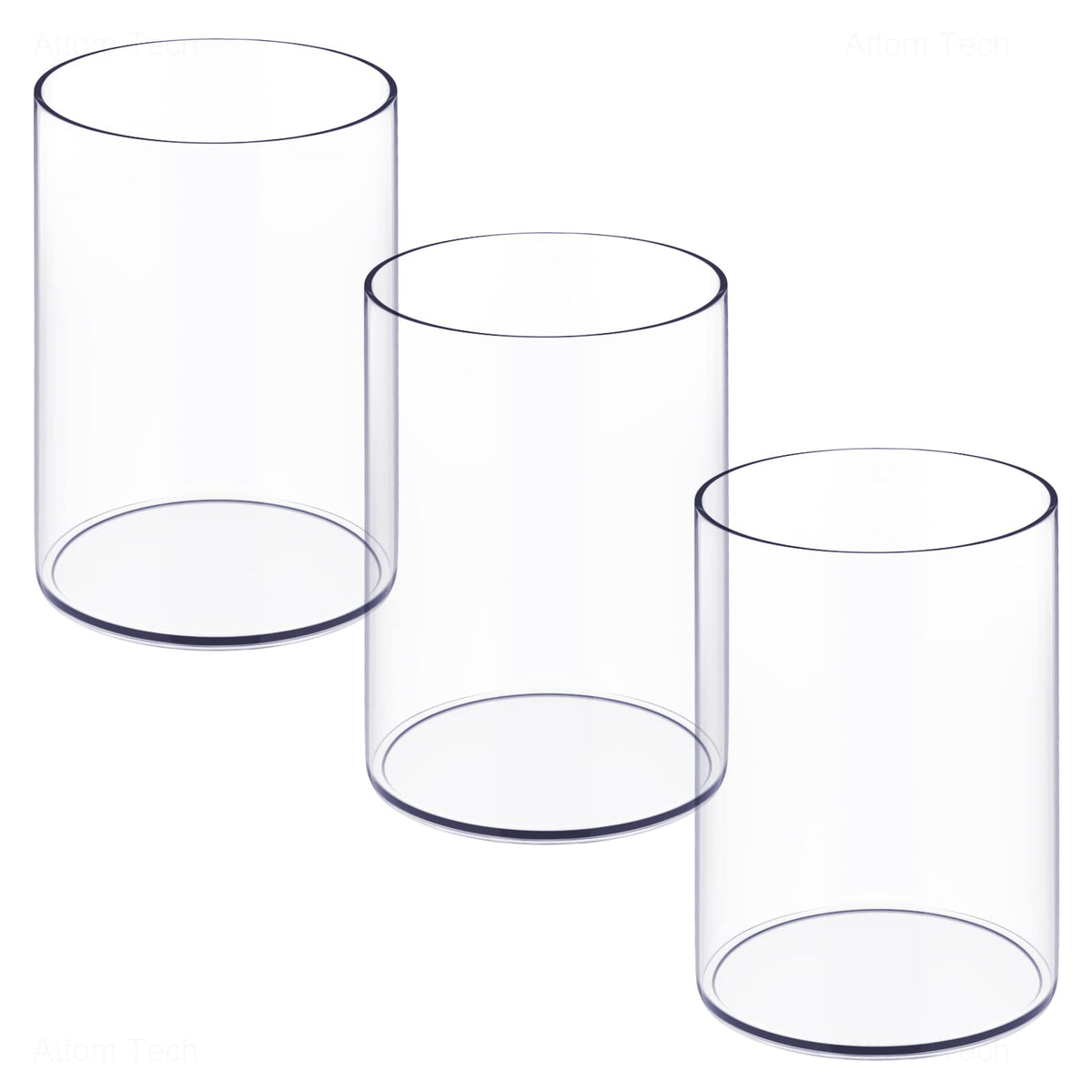 3 Pcs Stylish Clear Acrylic Desk Organizer Pen and Pencil Holders