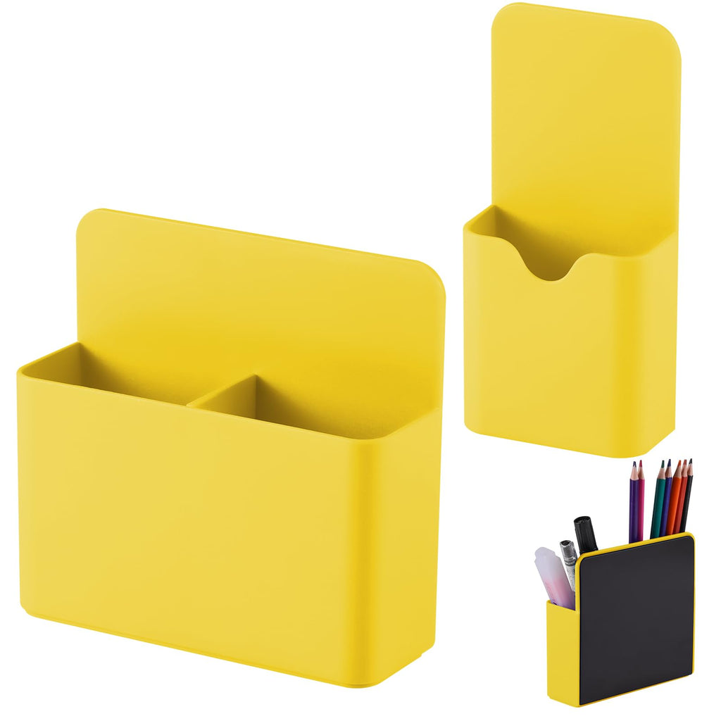 KITANIS Magnetic Pen Holder,2 Pack Magnetic Dry Erase Marker Holder with Generous Compartments,Strong Magnet Storage Marker Pen Pencil Organizer for Refrigerator,Whiteboard,Locker Accessories