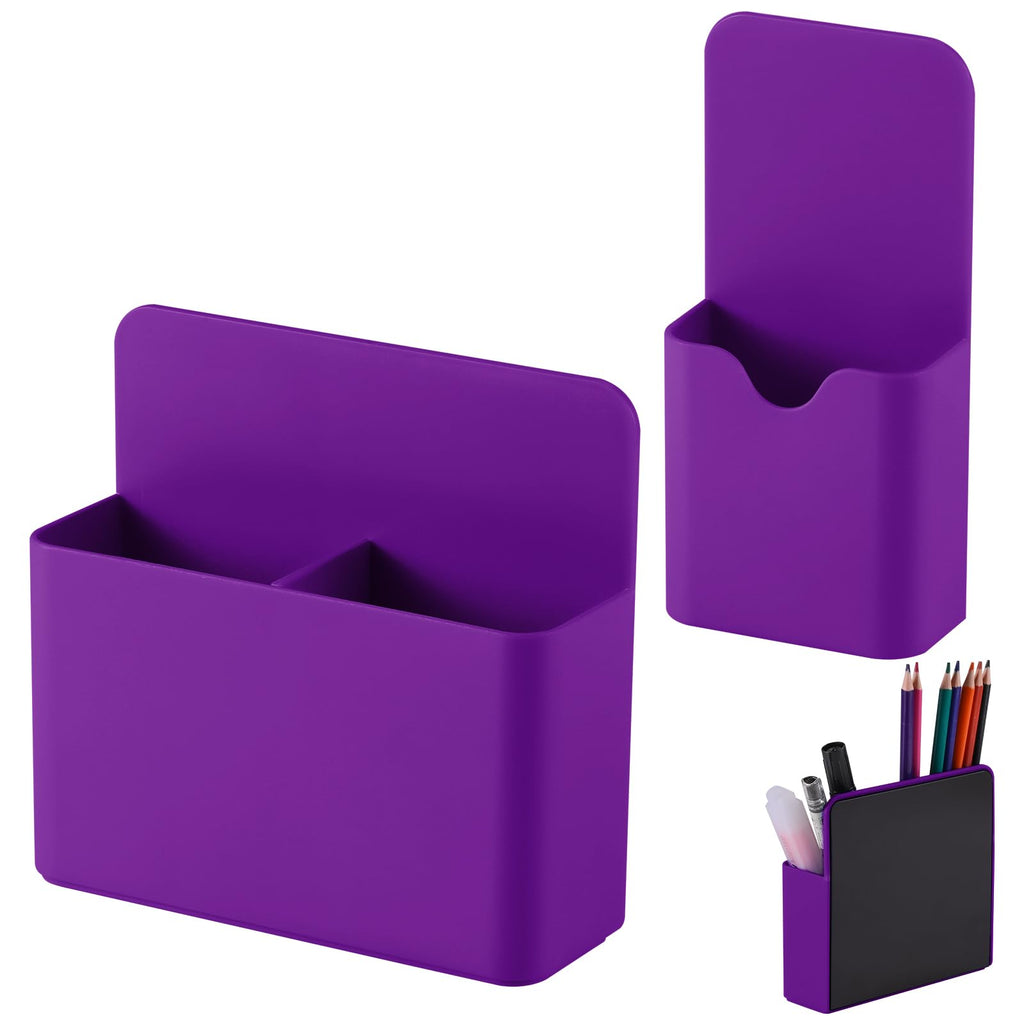 KITANIS Magnetic Pen Holder,2 Pack Magnetic Dry Erase Marker Holder with Generous Compartments,Strong Magnet Storage Marker Pen Pencil Organizer for Refrigerator,Whiteboard,Locker Accessories