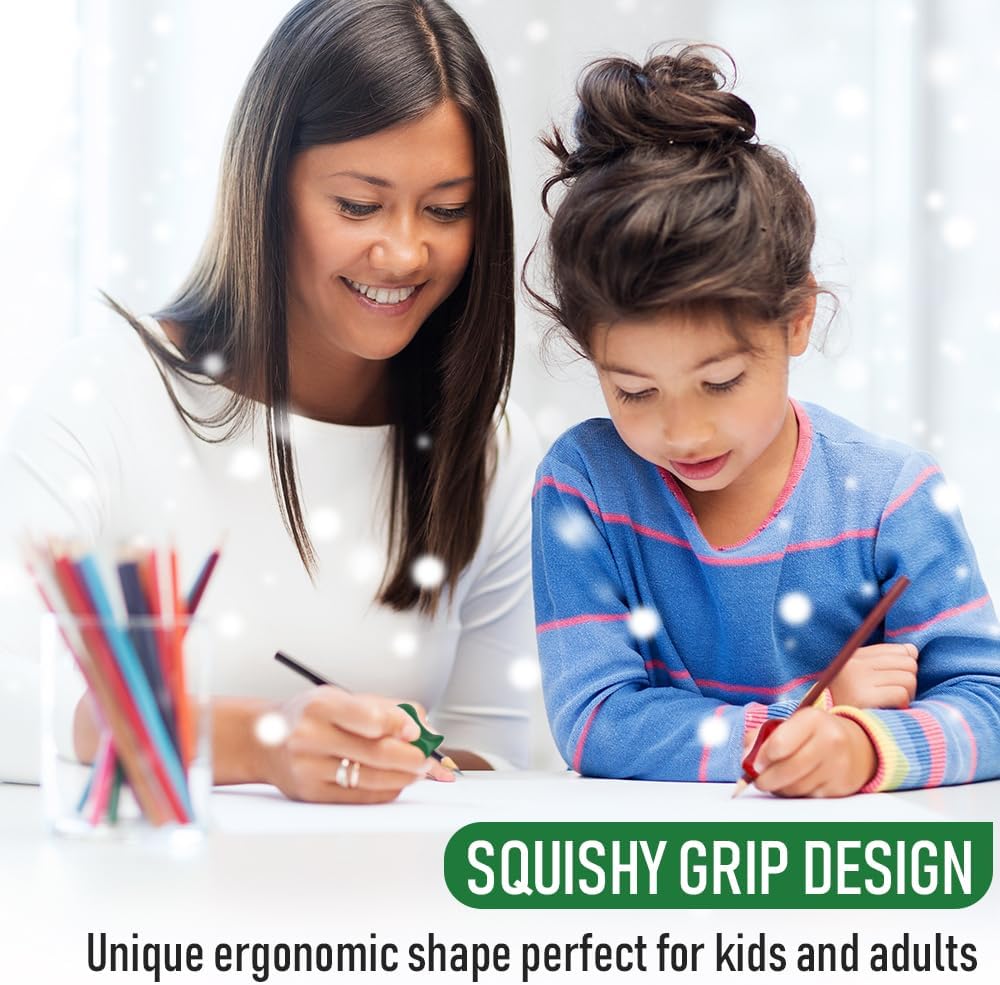 The Pencil Grip Original Pencil Grippers 6 Pcs, Improves Kids Handwriting, Ergonomic Pen Holder for Righties & Lefties, Ideal for Kids, Toddlers, Adults, Writing Tool with Finger Cushion