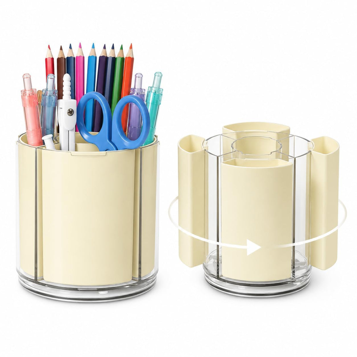 360° Rotating Pen Holder for Desk Adjustable Pencil Organizer, Green