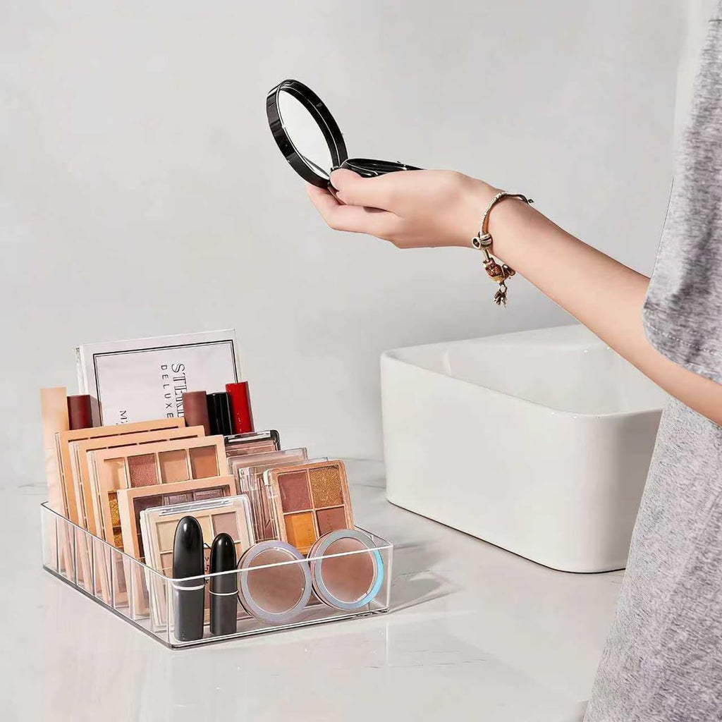 WECHENG Clear Plastic Acrylic Makeup Organizer for Makeup Palette Organizer