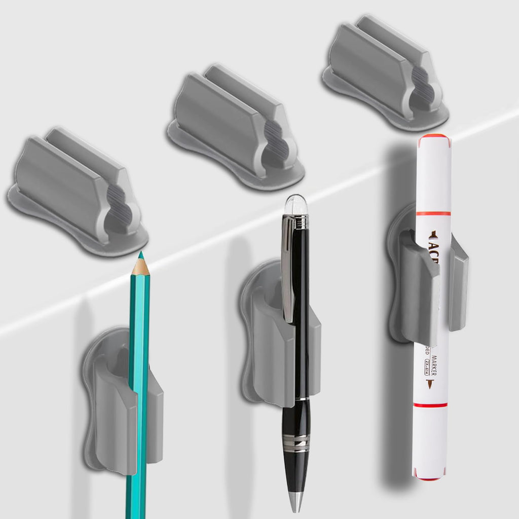 Adhesive Pen Holder for Wall Pencil Holders for Desk, 6Pack Silicone Pen Holders for Clipboard, Marker Holder Pen Holder Clip, Pencil Holder for Classroom Must Haves Teacher Supplies, Stylus Holder