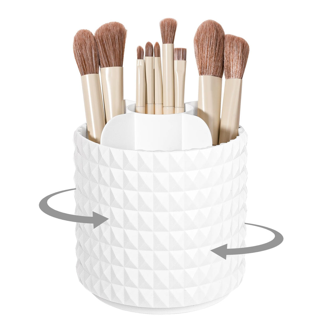 Anyoifax 360 Rotating Makeup Brush Holder Make Up Brushes Organizer, White