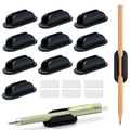 40 Pack Adhesive Pencil Holders for Desk,Silicone Flexible Pen Holder for Wall, Office, School,Home,Classroom Must Haves,Teacher Supplies Accessories,Desk Organizer,Art Supply,Small Gift(40, Black)