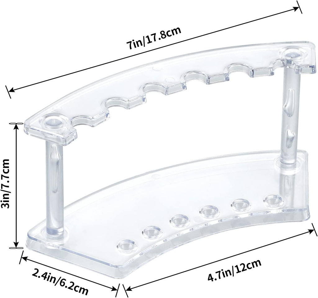 MOLIGOU 6 Pcs Pen Display Stand, 6 Slots Plastic Pen Holder, Clear Pen Display Rack for Craft Shows
