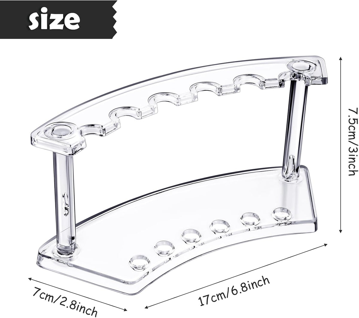 Tinlade 2 Pieces Plastic Pen Holder Stand Pen Display Stand, Clear