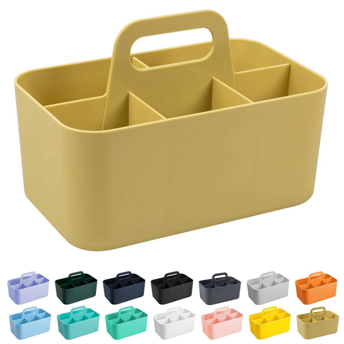 Tiawudi Multipurpose Caddy Organizer, Plastic Caddy with Handle, Stackable Desk Organizer for Stationery, Marker and Pencil, Office Supplies Organizer, Dorm Caddy