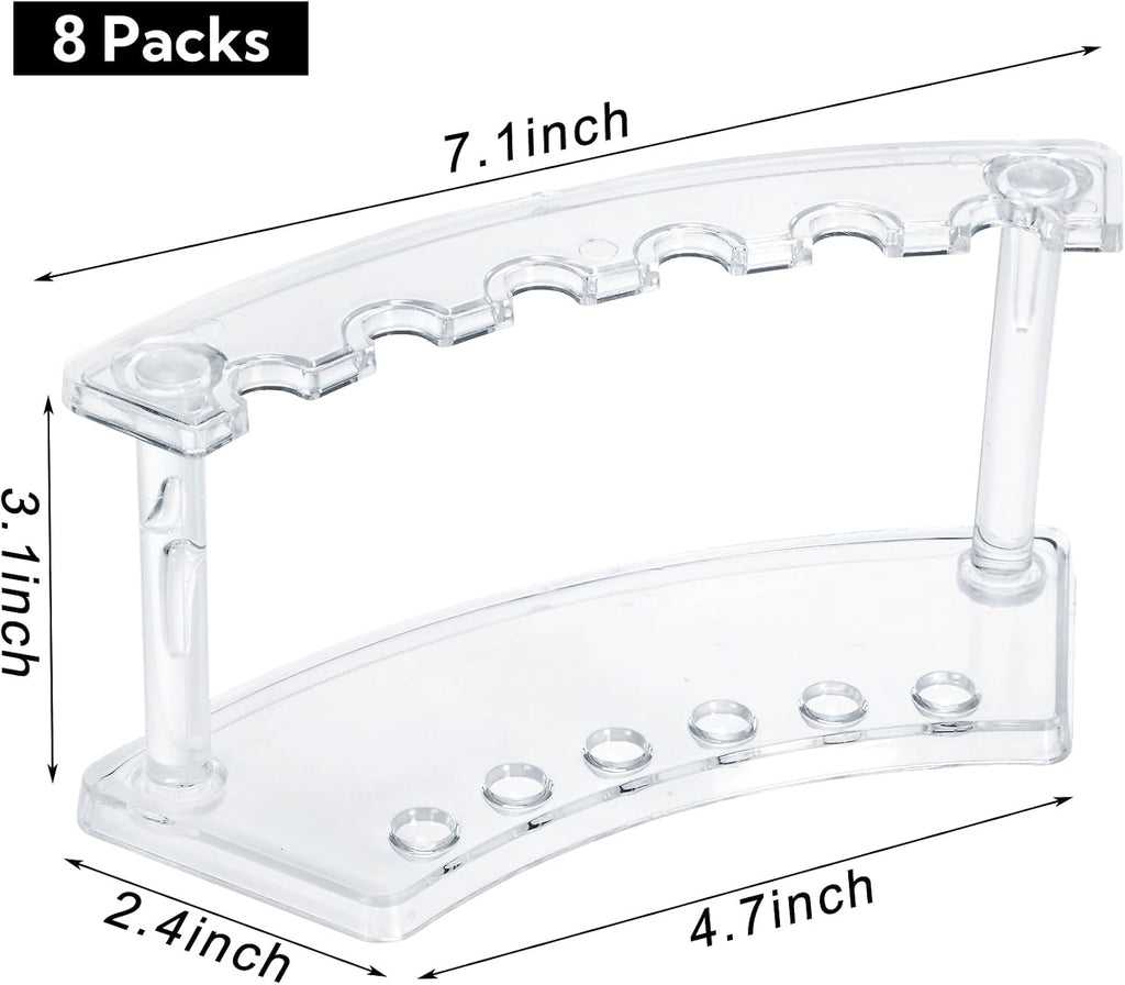 SOUJOY 8 Pack Acrylic Pen Display Stand, 6 Slots Clear Pen Holder Rack