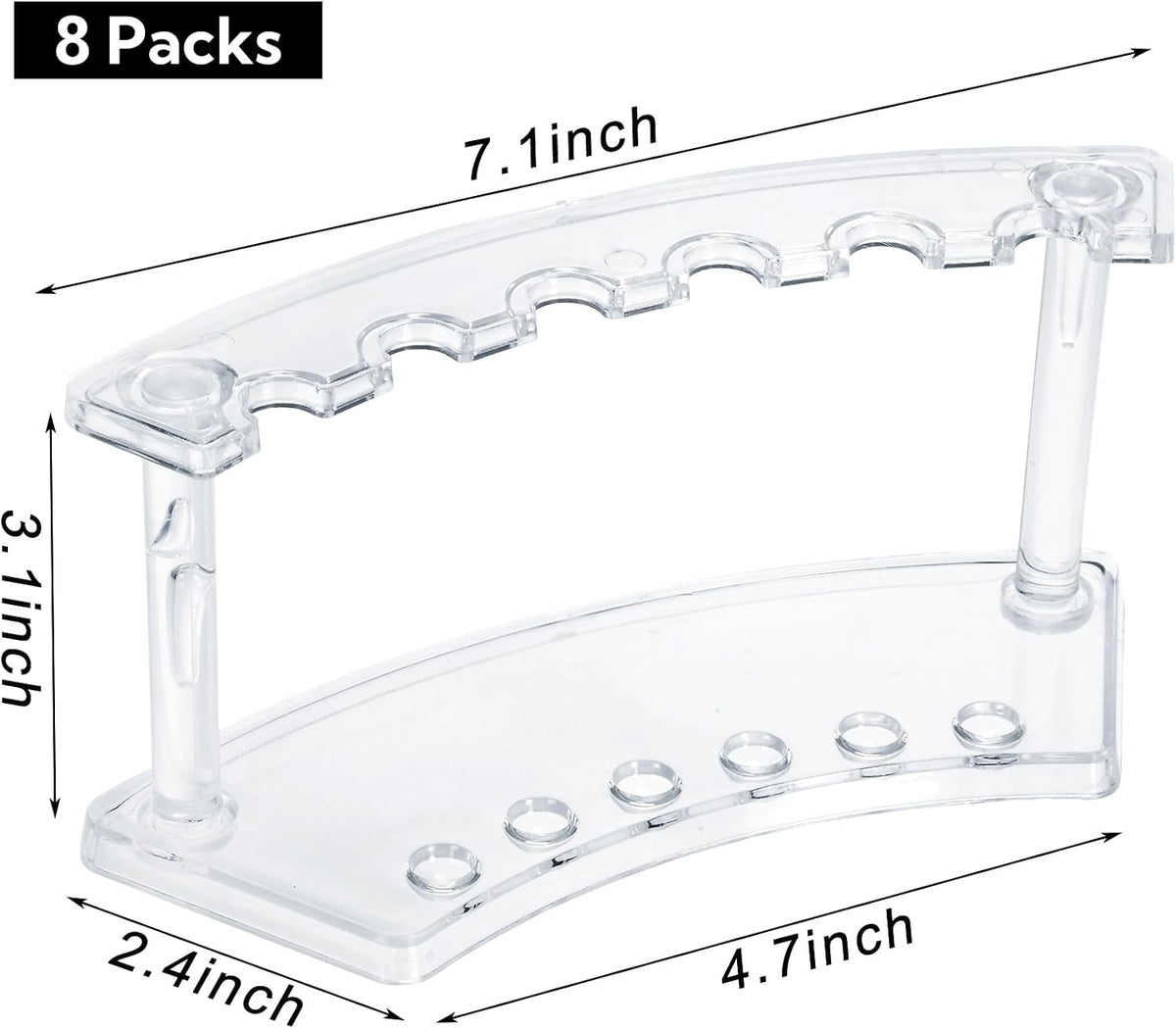 SOUJOY 8 Pack Acrylic Pen Display Stand, 6 Slots Clear Pen Holder Rack