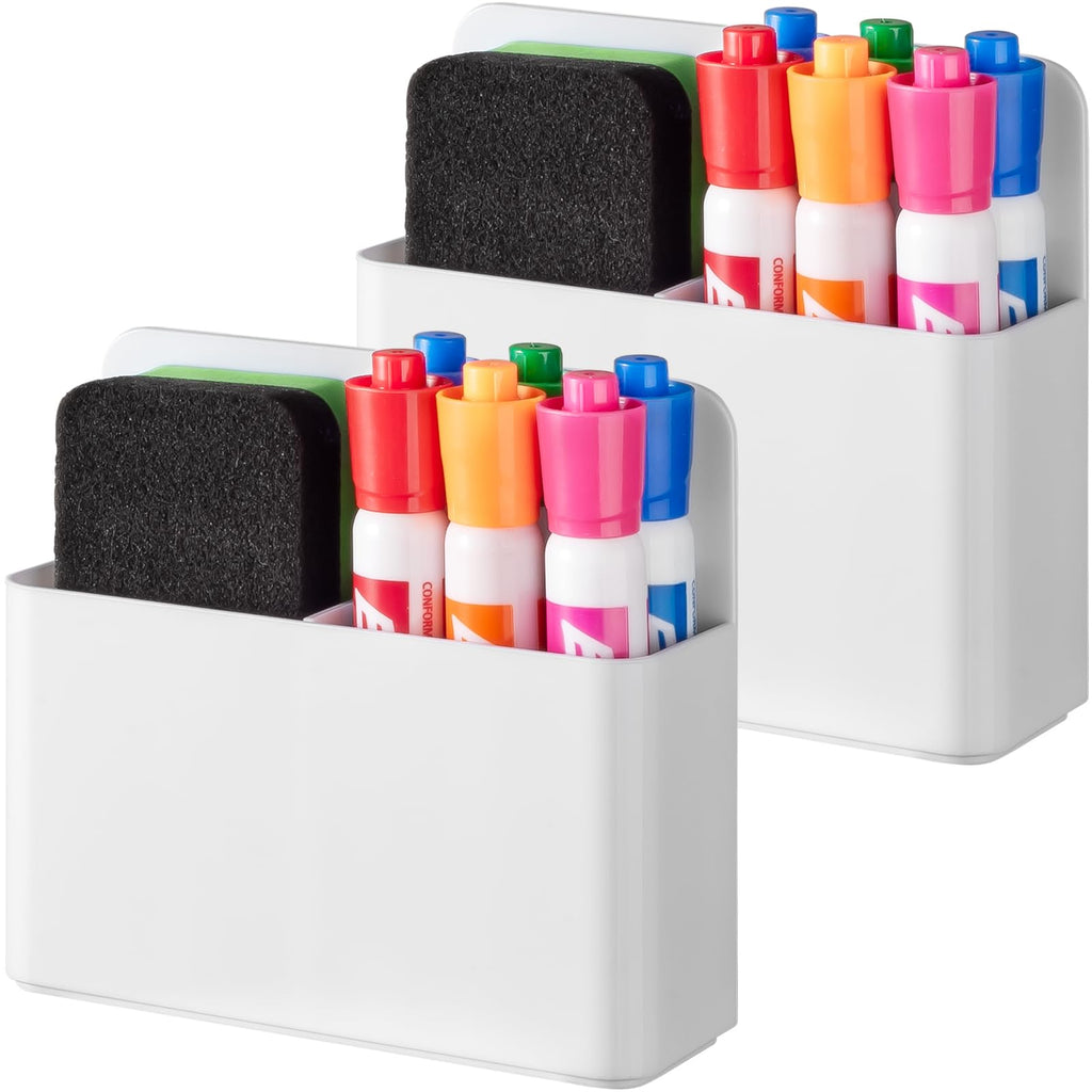 BEYGORM Plastic Magnetic Pen Holder, Powerful Magnet, 2 Pack