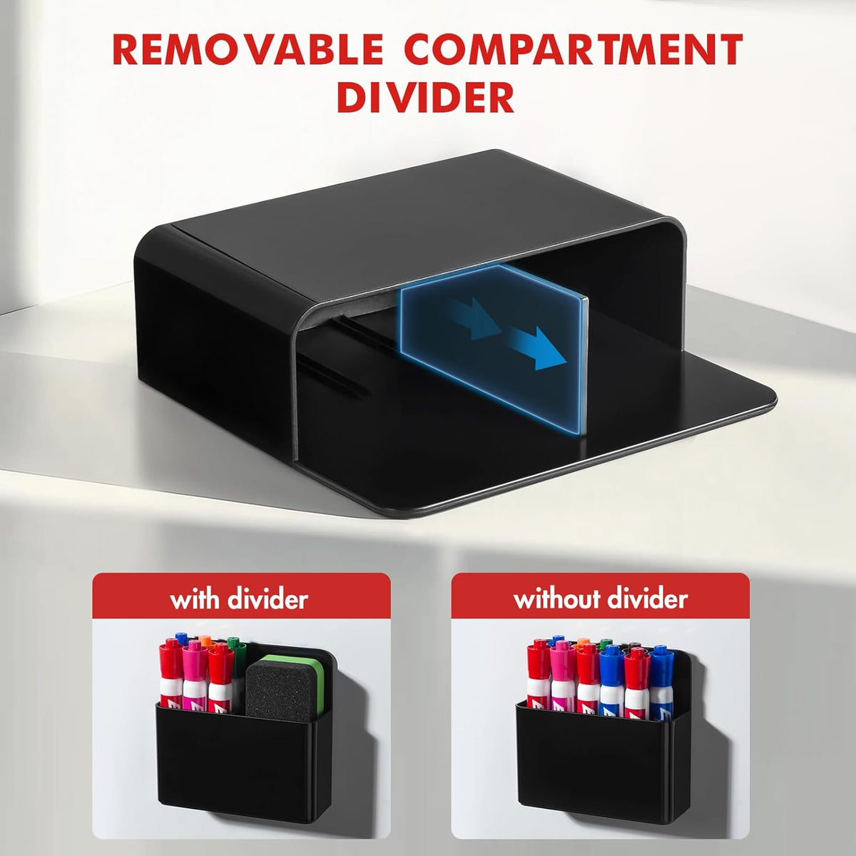 BEYGORM Plastic Magnetic Pen Holder, Powerful Magnet, 2 Pack