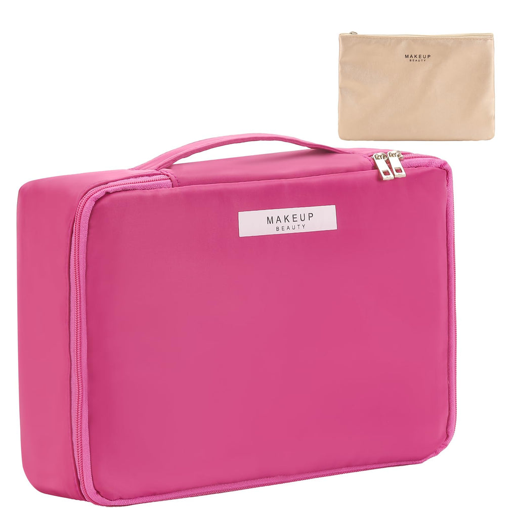 Queboom Travel Makeup Bag Cosmetic Bag Toiletry Bag for Women & Men, Green