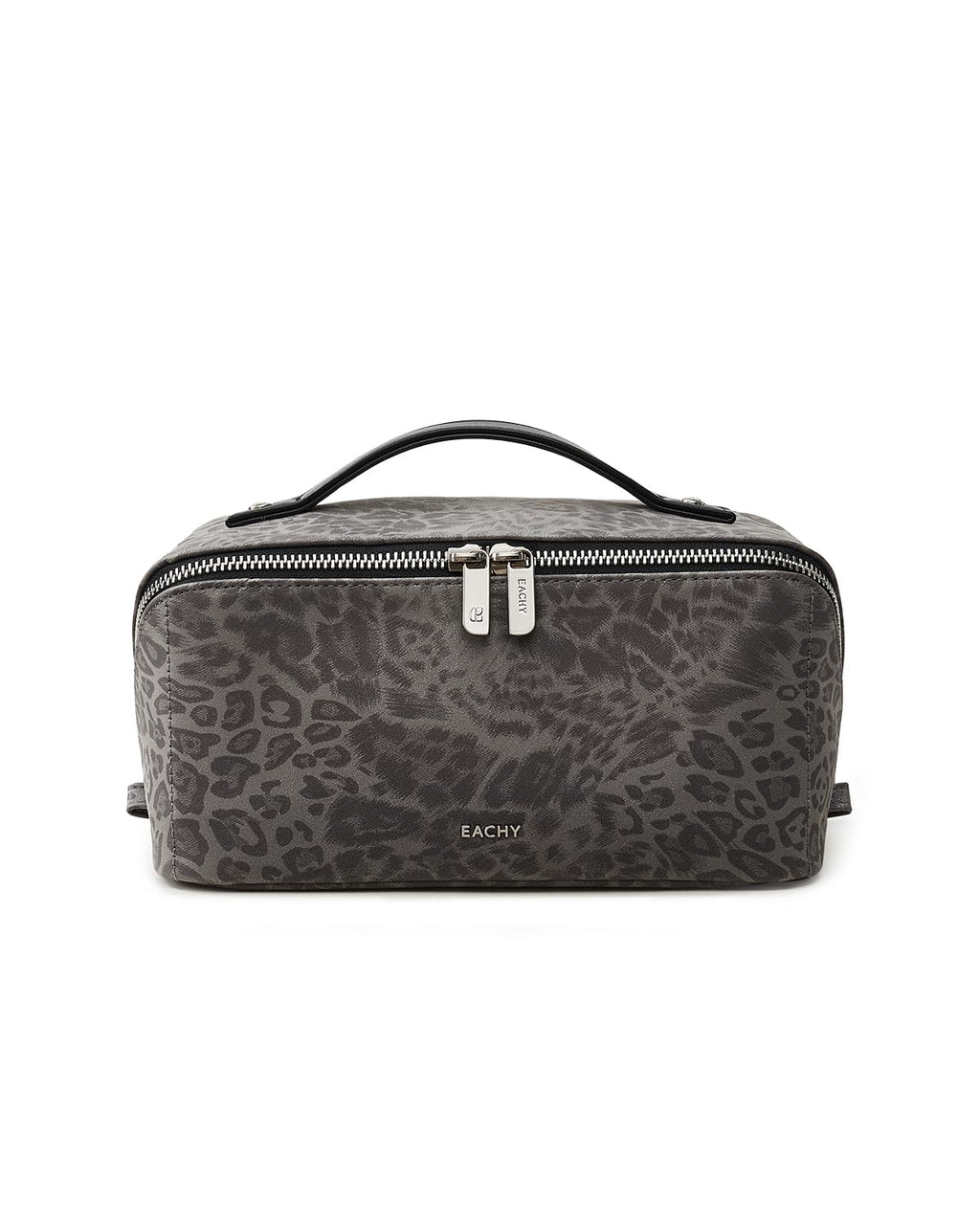EACHY Travel Makeup Bag for Women, PU Leather Cosmetic Bag, Brown, Medium