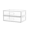 Clear Stackable Makeup Organizer with Drawer, 12''W Acrylic Storage Drawers