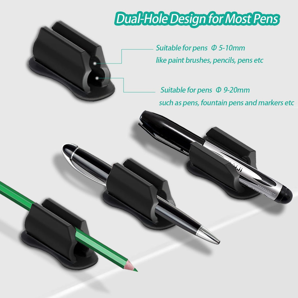 Adhesive Pen Holder for Wall Pencil Holders for Desk, 6Pack Silicone Pen Holders for Clipboard, Marker Holder Pen Holder Clip, Pencil Holder for Classroom Must Haves Teacher Supplies, Stylus Holder