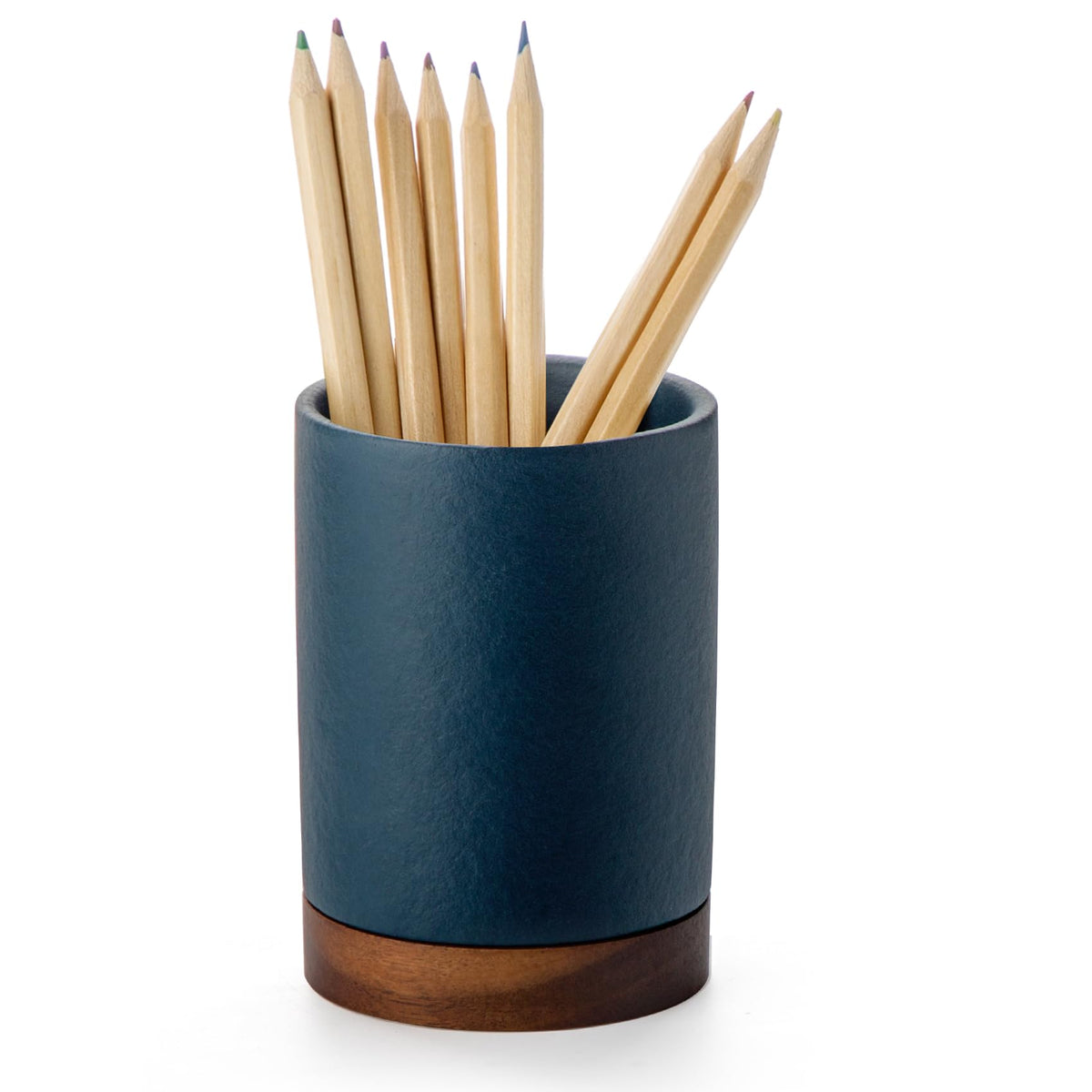 Ceramic Pen Holder for Desk, Pencil Cup, (White,Set / 1)
