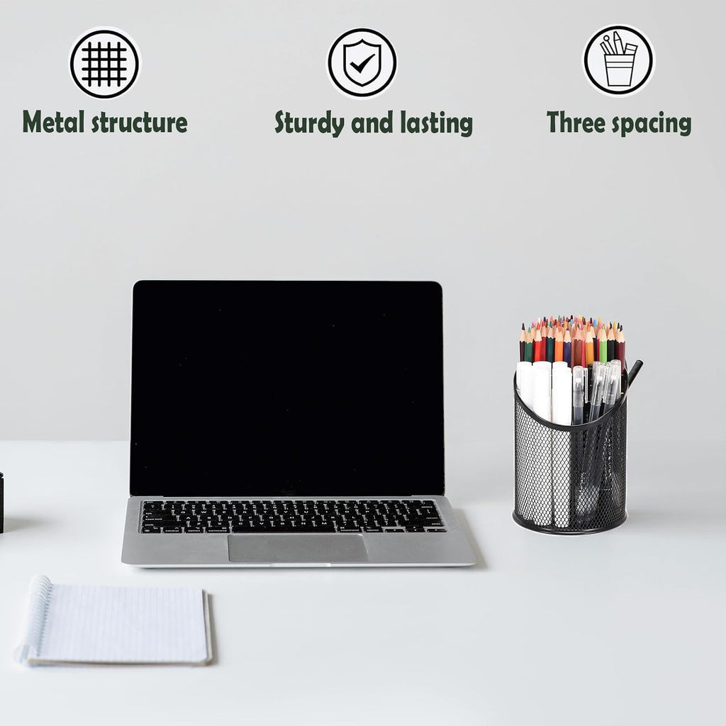 MINDEPOT 2 Pack Pencil Holder Pen Cup for Desk Round Pen Organizer
