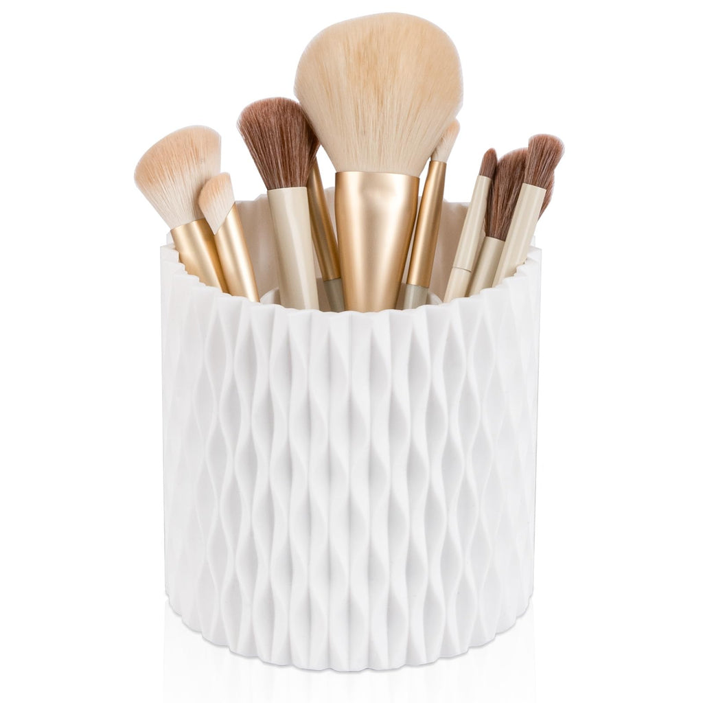 Anyoifax 360 Rotating Makeup Brush Holder Make Up Brushes Organizer, White