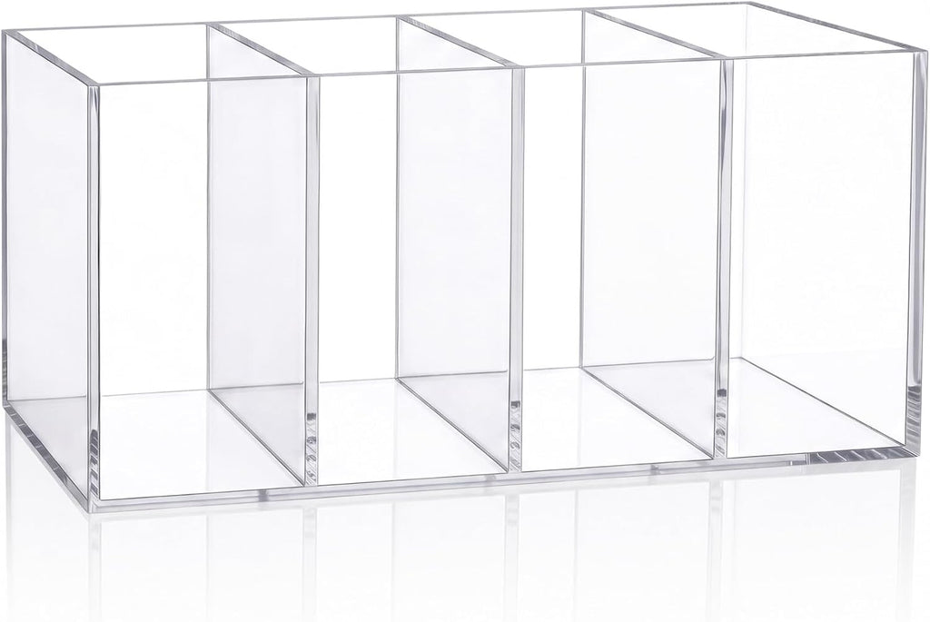 Mototo Acrylic Pen Holder Back to School 4 Compartments Pencil Organizer