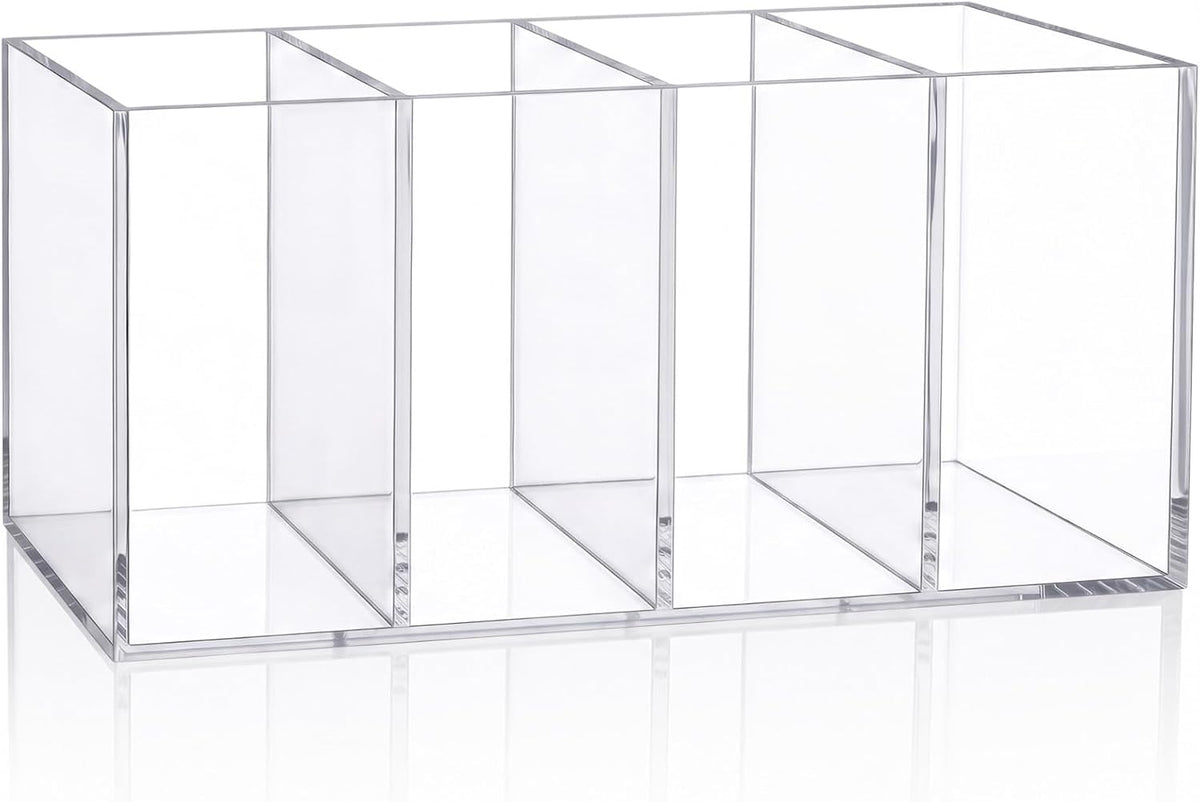 Mototo Acrylic Pen Holder Back to School 4 Compartments Pencil Organizer