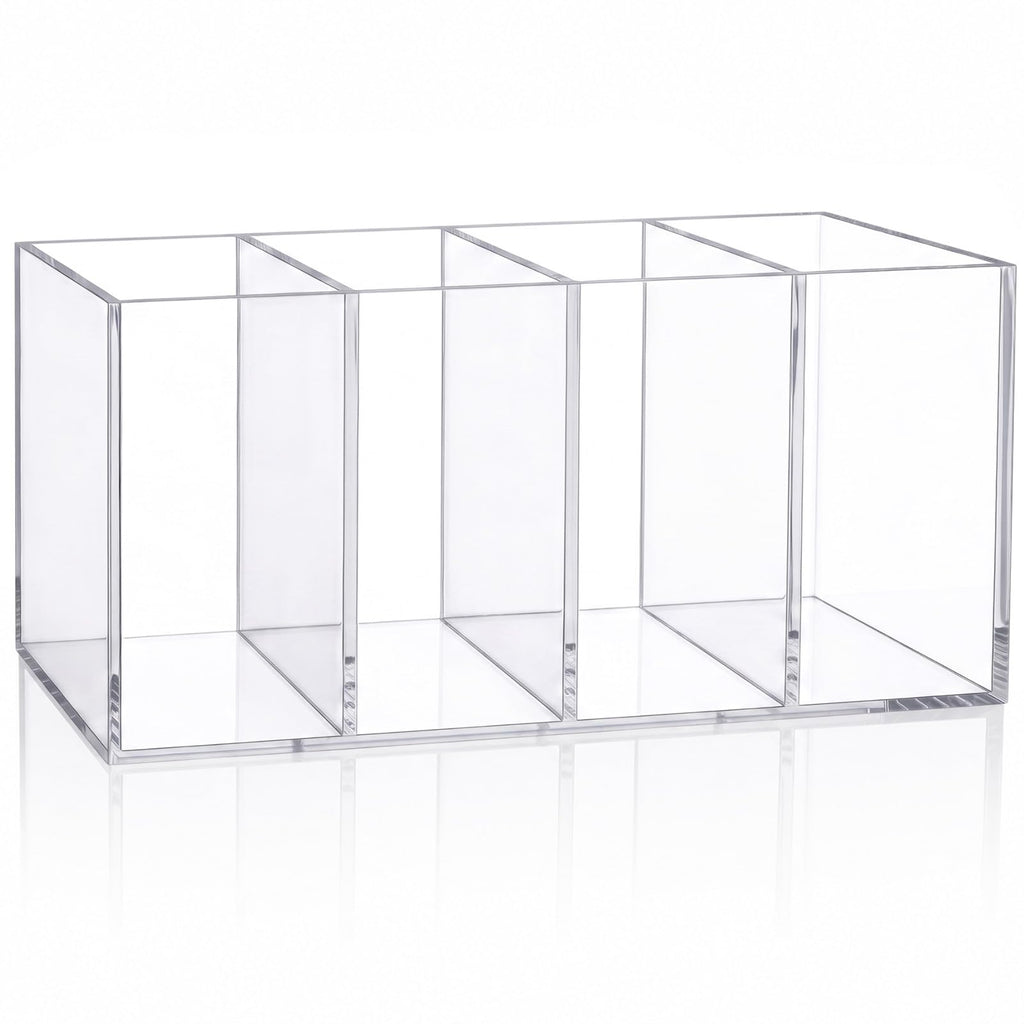 Mototo Acrylic Pen Holder Back to School 4 Compartments Pencil Organizer