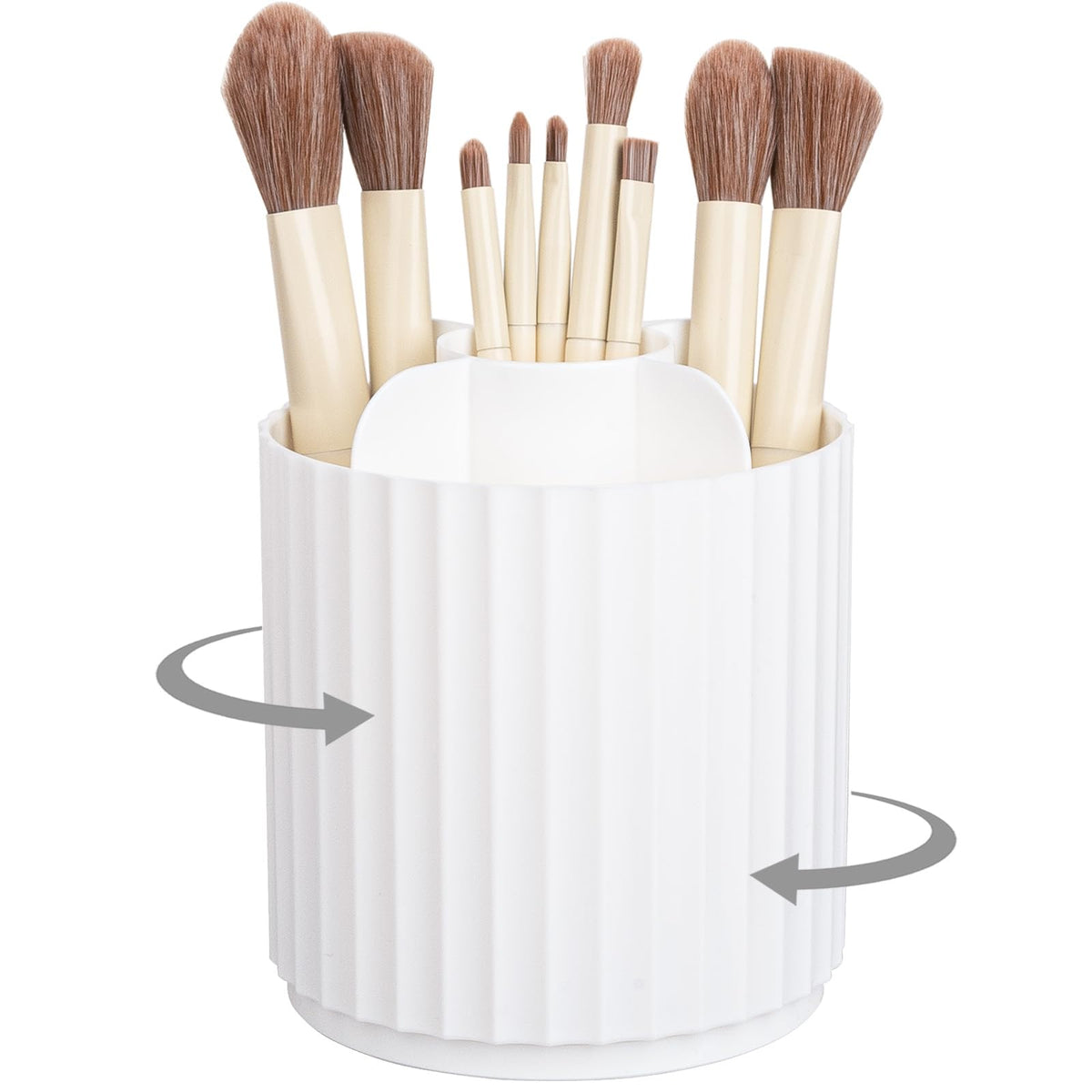 Anyoifax 360 Rotating Makeup Brush Holder Make Up Brushes Organizer, White