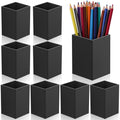 10 Pack Clear Acrylic Pen Holder Makeup Brush Holder Desktop Pencil Organizer Acrylic Pencil Cup Stationery Organizer Accessory for School Makeup Desk Office Pen Organizer