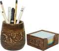 Mie Creations Set of 2 Pen, Sticky Note Holder for Office Desk Organizer