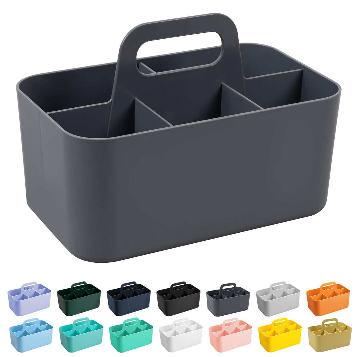 Tiawudi Multipurpose Caddy Organizer, Plastic Caddy with Handle, Stackable Desk Organizer for Stationery, Marker and Pencil, Office Supplies Organizer, Dorm Caddy