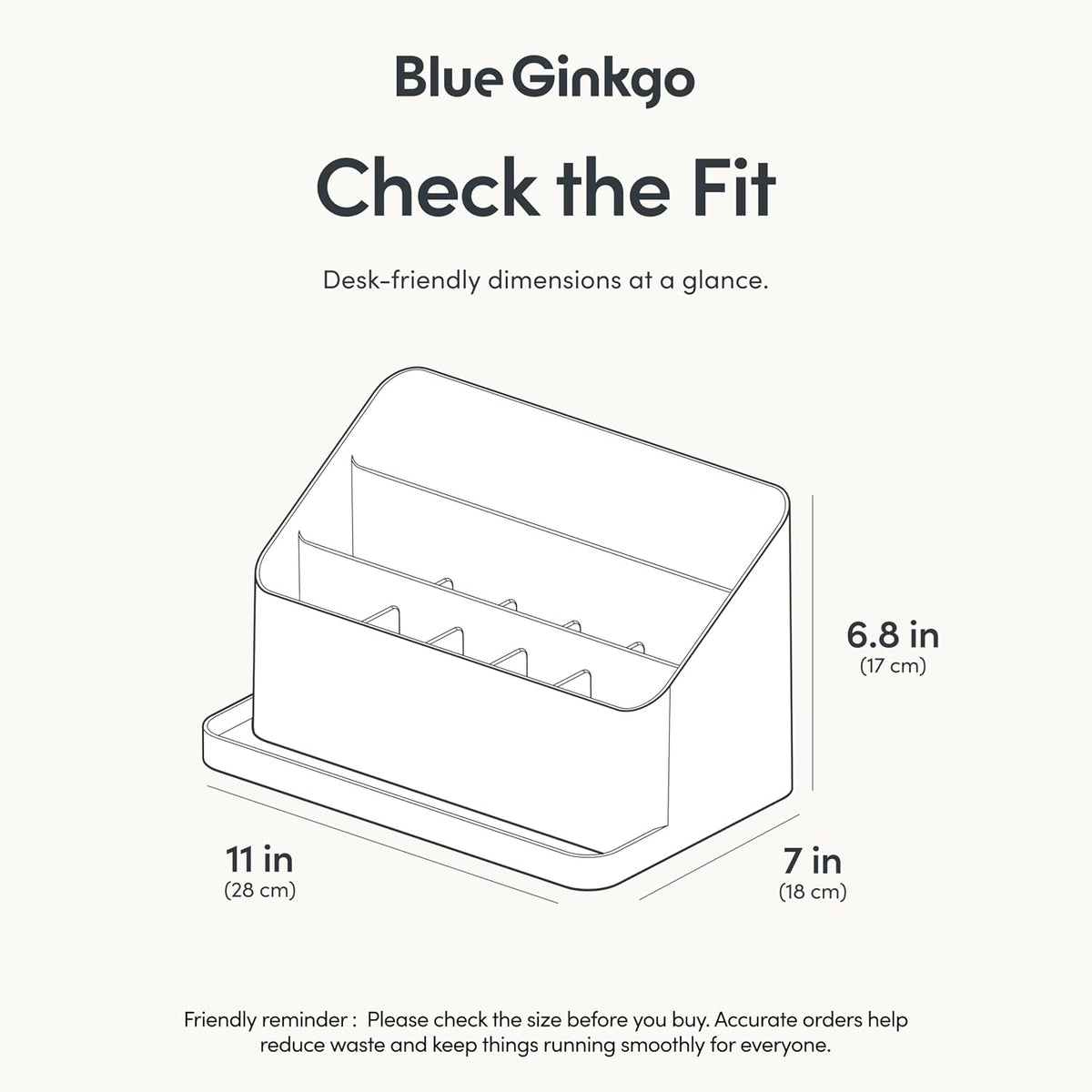 BLUE GINKGO Desk Organizer, Office Supplies, White, Made in Korea