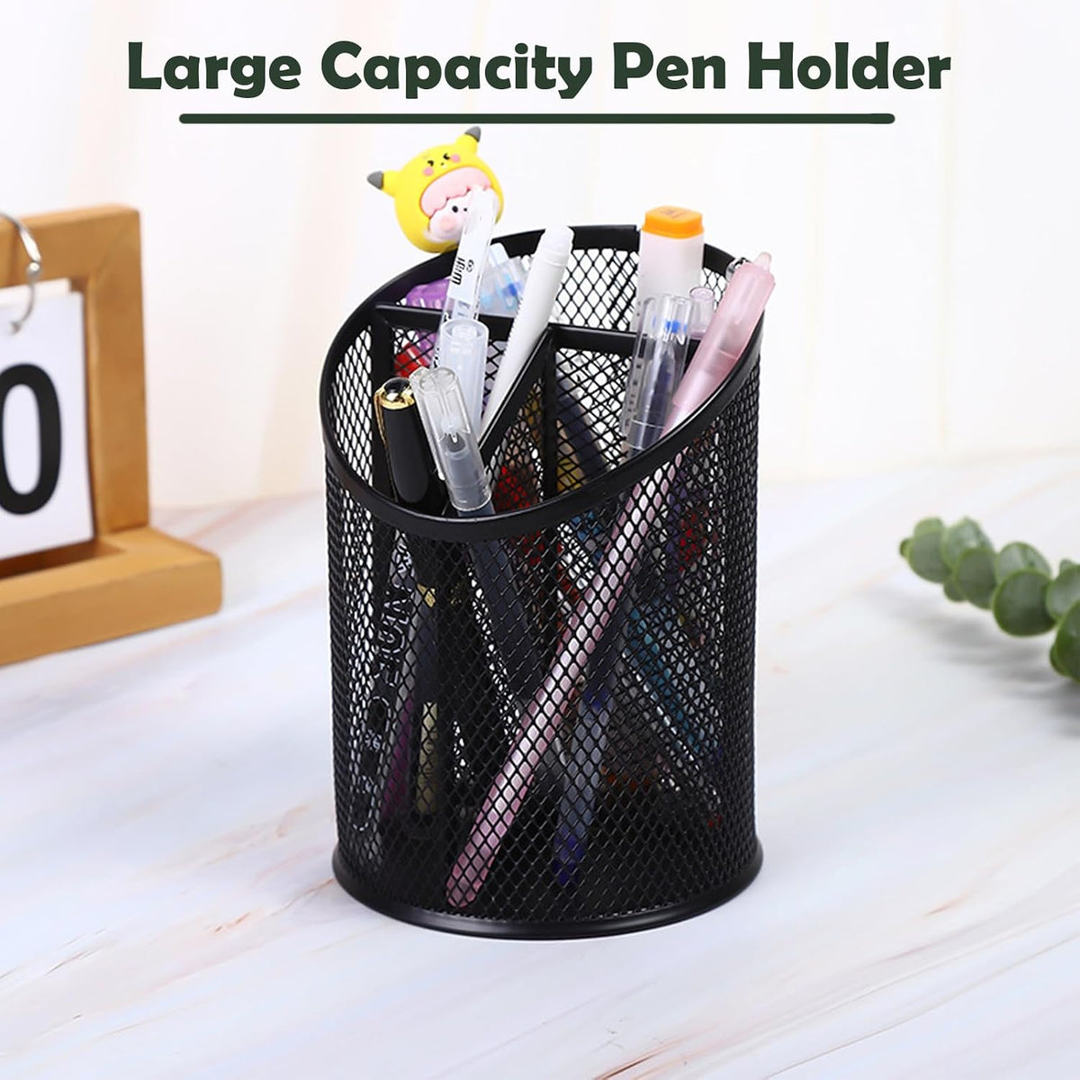 MINDEPOT 2 Pack Pencil Holder Pen Cup for Desk Round Pen Organizer
