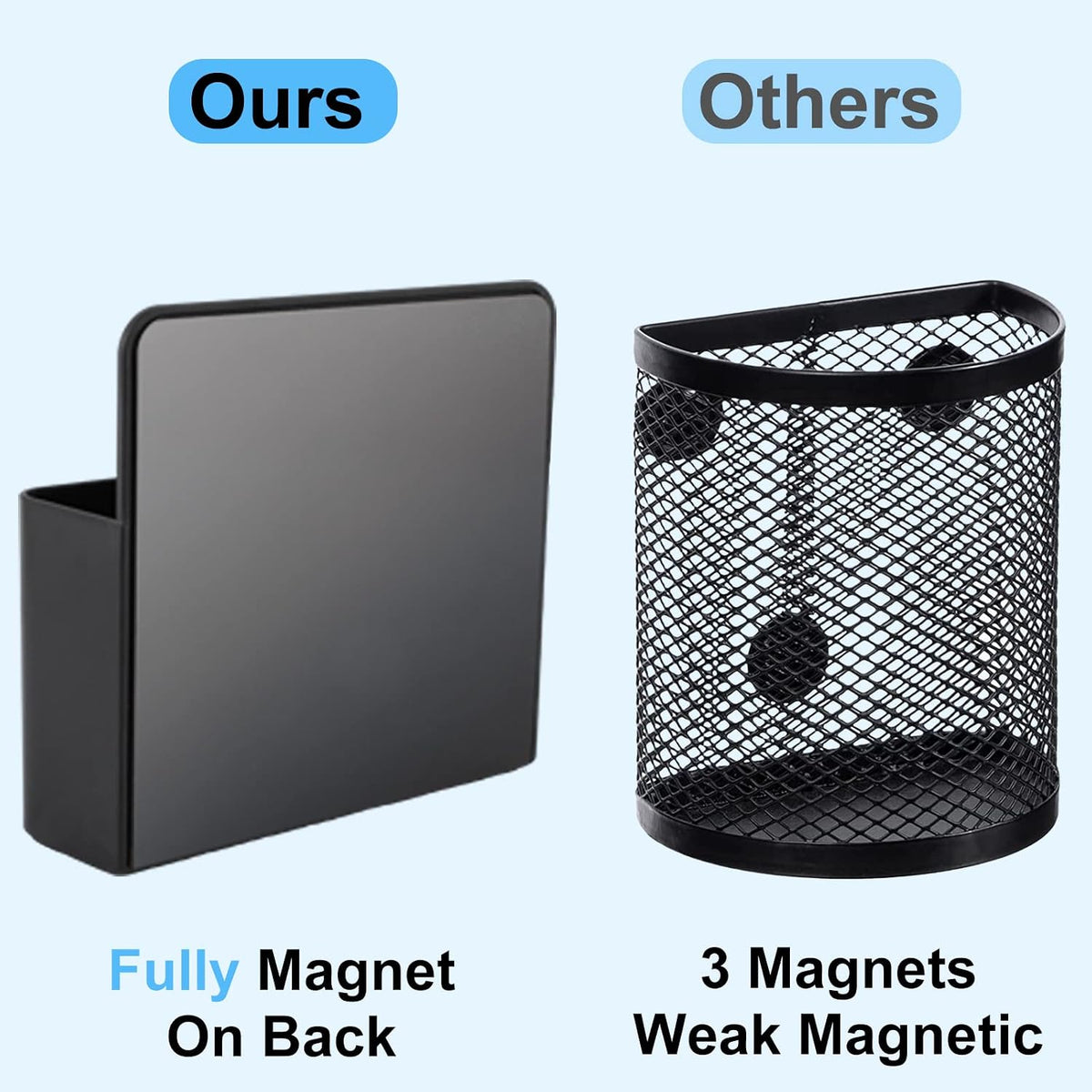 KITANIS Magnetic Pen Holder,2 Pack Magnetic Dry Erase Marker Holder with Generous Compartments,Strong Magnet Storage Marker Pen Pencil Organizer for Refrigerator,Whiteboard,Locker Accessories